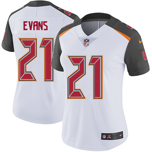 Nike Buccaneers #21 Justin Evans White Women's Stitched NFL Vapor Untouchable Limited Jersey